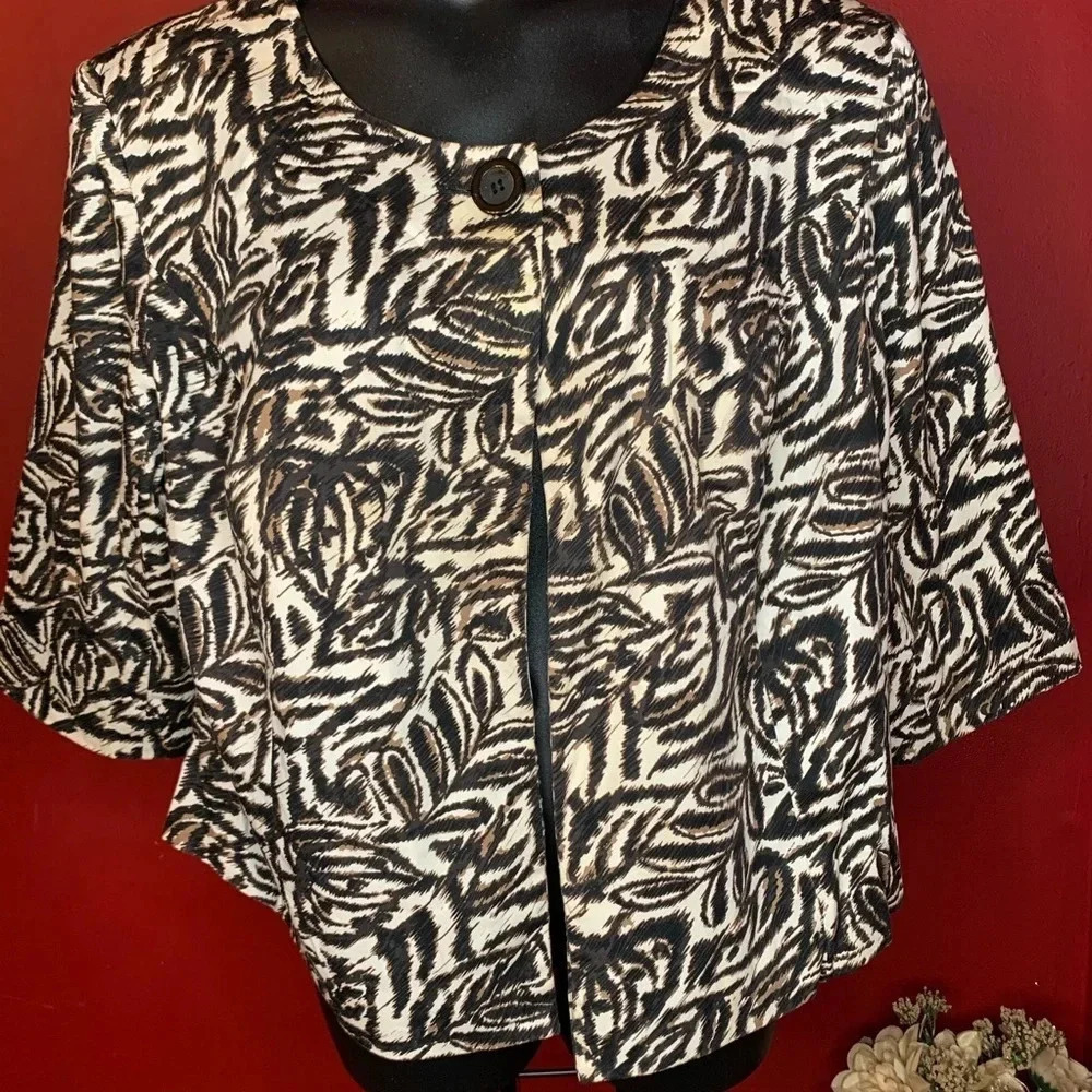 Convington Woman Animal Print Jacket Size 20-22W - Picture 3 of 4